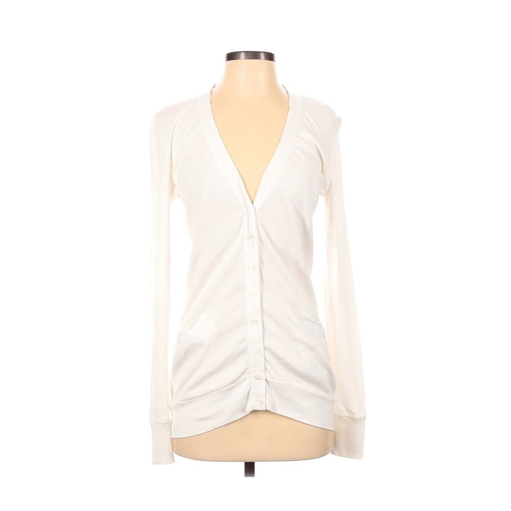 VGUC J.Crew Women's Size S Cardigan Off White Knit Long Sleeve Preppy V-neck Tee